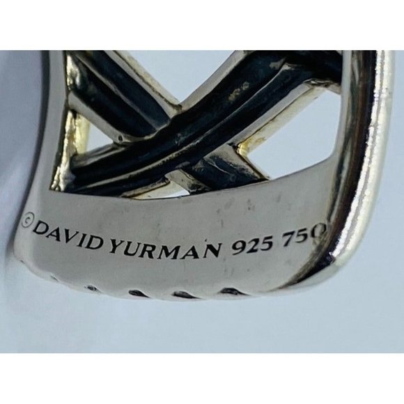 David Yurman Sterling Silver 18k Gold Papyrus Two Tone Wide Cuff Bangle Bracelet - Picture 3 of 10